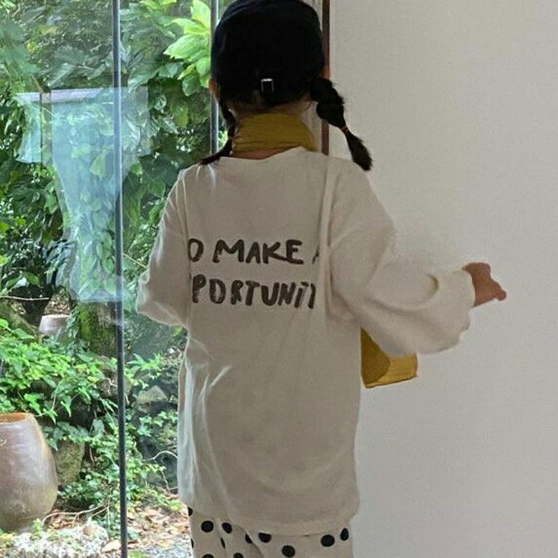 【新作10%OFF】レタリング長袖Tシャツ・u06311 キッズ【3~8才】【tops】【トップス 長袖 Tシャツ ロンT ロゴ