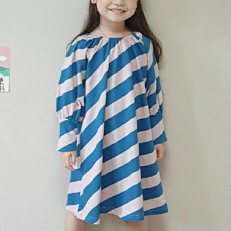 【新作10%OFF】ギャザーネックボーダーワンピース・u06621 キッズ【3~8才】【ops】【ワンピース ミディ丈 ミディワ