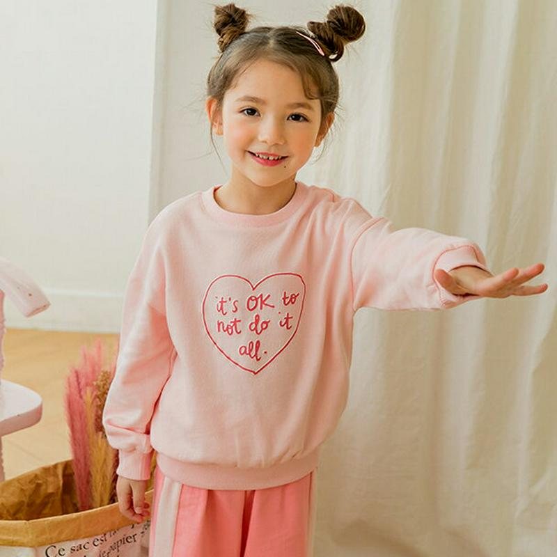 【新作10%OFF】ハートレタリングスウェット&パンツSET(ピンク)・p005867 キッズ【3~8才】【tops】【セット 