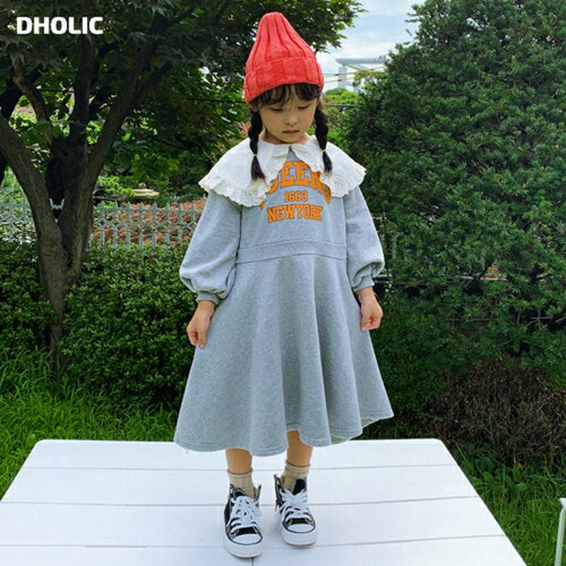 【新作10%OFF】QUEENSフリルカラースウェットワンピース・u06401 キッズ【3~8才】【ops】【ワンピース ロング