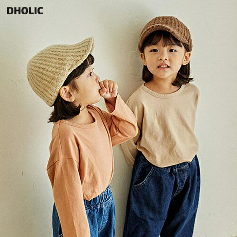 【新作10%OFF】ベーシック長袖Tシャツ・u06396 キッズ【3~8才】【tops】【トップス Tシャツ 長袖 ロンT 単色