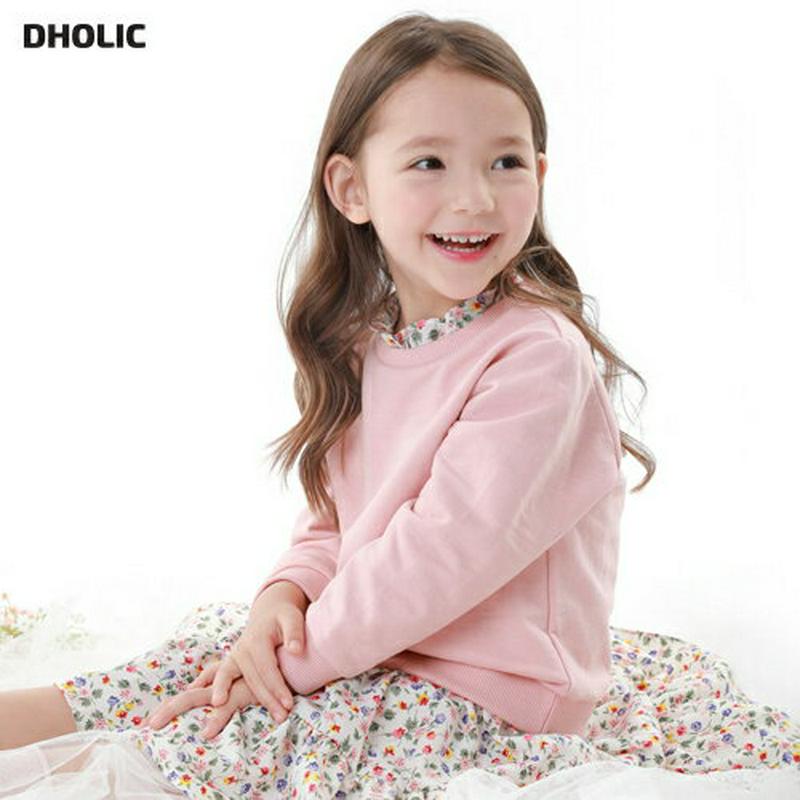 ピンクフラワーワンピース・p005576 キッズ【3~8才】【ops】【ワンピース ミディ丈 ミディワンピース 花柄 フラワー 長袖 ピンク 可愛い ガーリー かわいい 女の子 春 秋 韓国 韓国子供服 子供 こども 子供服 こども服】【KIDS】