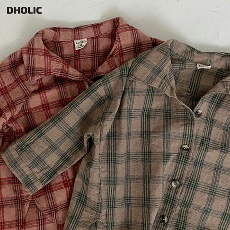 【新作10%OFF】コットンチェックシャツ・u06326 キッズ【3~8才】【bl】【トップス シャツ チェックシャツ チェック