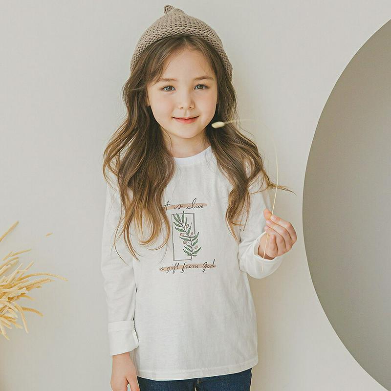 【新作10%OFF】プリント長袖Tシャツ(アイボリー)・p005762 キッズ【3~8才】【tops】【トップス Tシャツ 長袖