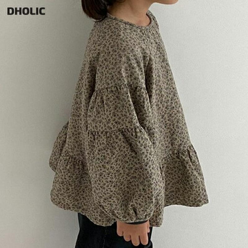 【新作10%OFF】フラワーチュニックブラウス・u06335 キッズ【3~8才】【bl】【トップス ブラウス 長袖 花柄　フラワ