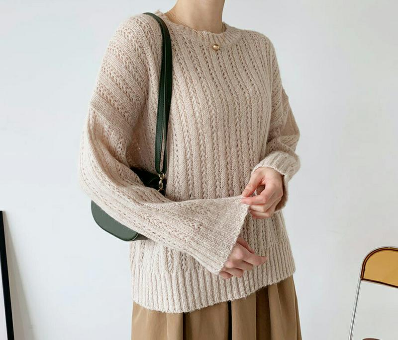 【新作10%OFF】アルパカ混ルーズニット・全4色・b60818 レディース【tops】【韓国 ファッション トップス ニット 