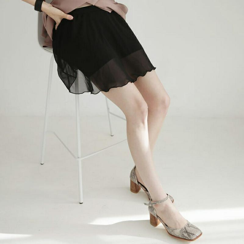 インナースカートパンツ・全3色・b64477 レディース【acc】 韓国ファッション インナー インナーウェア ミニ丈 スカートパンツ インナーパンツ シフォン レイヤード ウエストゴム 楽ちん シンプル 春 秋 ハイホリHIHOLLI