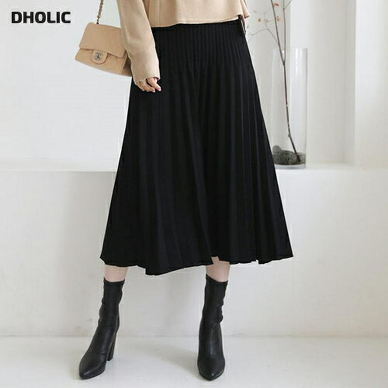 【新作10%OFF】プリーツニットフレアスカート・全3色・b64469 レディース【sk】【韓国 ファッション ボトムス スカー