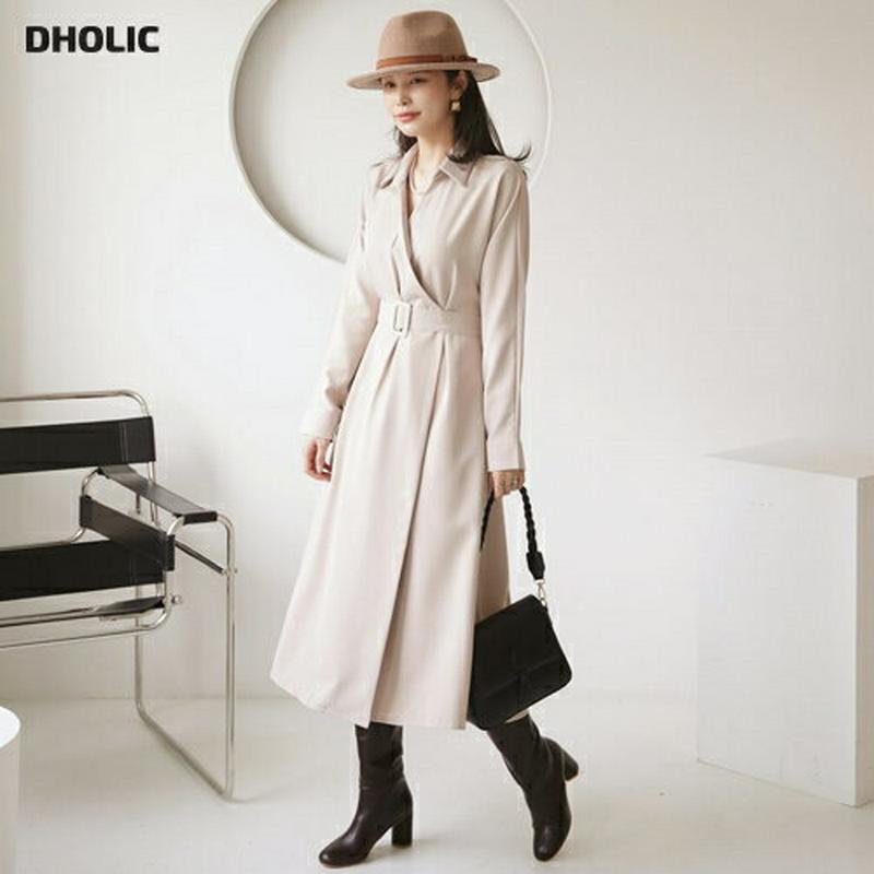 【新作10%OFF】ベルト付カラーラップワンピース・全3色・t64464 レディース【ops】【韓国 ファッション ワンピース 