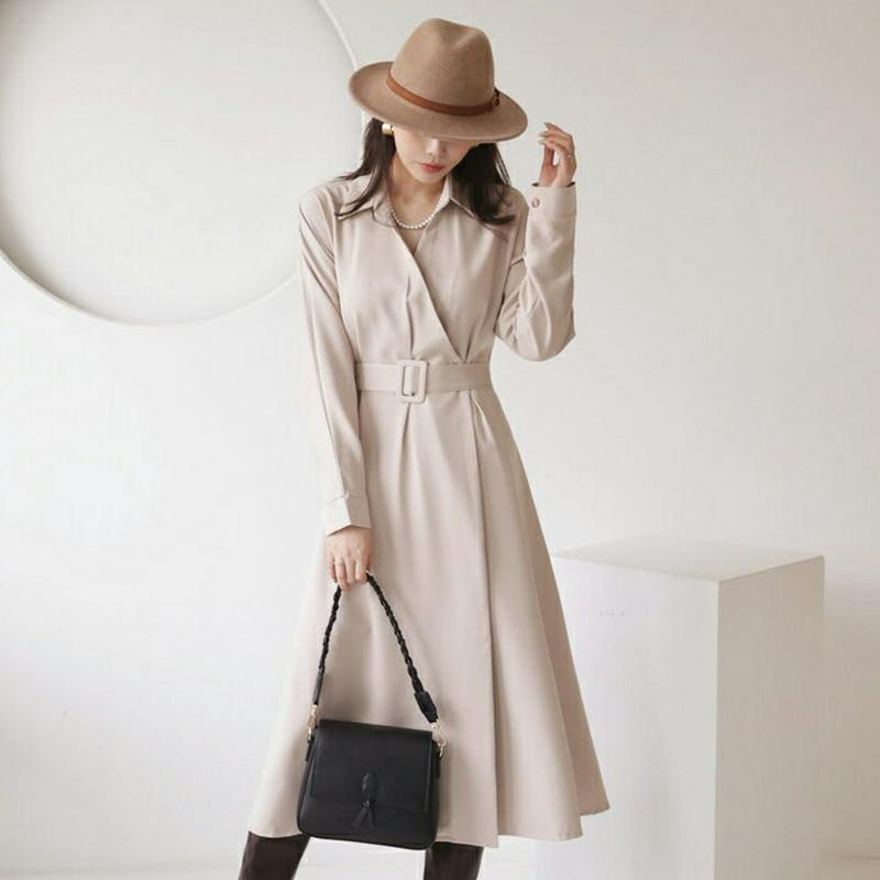 【新作10%OFF】ベルト付カラーラップワンピース・全3色・t64464 レディース【ops】【韓国 ファッション ワンピース 