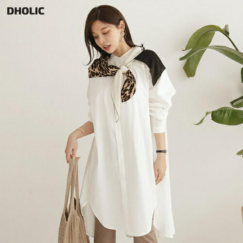 【新作10%OFF】サイドボタンロングシャツ・全2色・b64462 レディース【bl】【韓国 ファッション トップス シャツ ロ