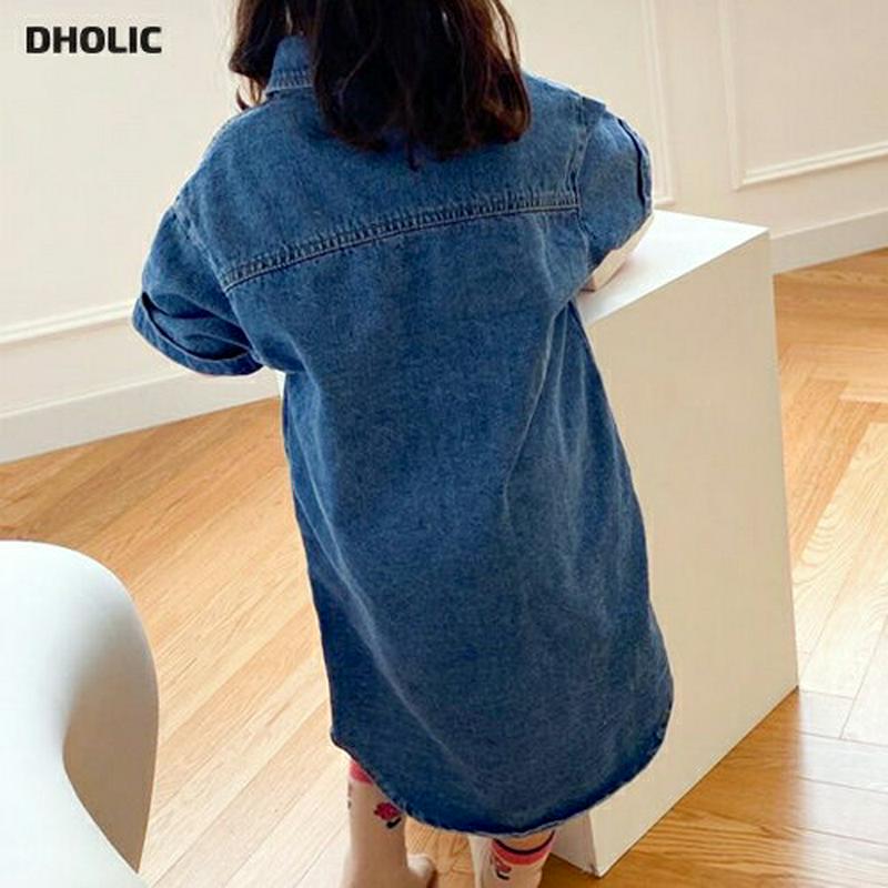 デニムシャツワンピース・u06002 キッズ【3~8才】【ops】【ワンピース ロング ロングワンピース 半袖 ハーフスリーブ 