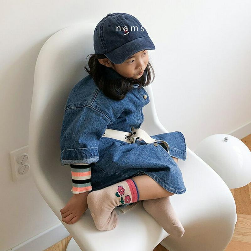 デニムシャツワンピース・u06002 キッズ【3~8才】【ops】【ワンピース ロング ロングワンピース 半袖 ハーフスリーブ 