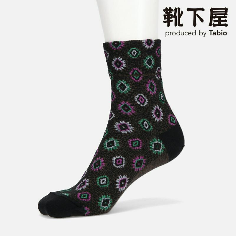 【全品送料無料★〜6/11 23:59迄】【あす楽】【Tabio】 ラグ風デザインフロートショートソックス / 靴下屋 靴下 タビオ くつ下 ショート レディース 日本製