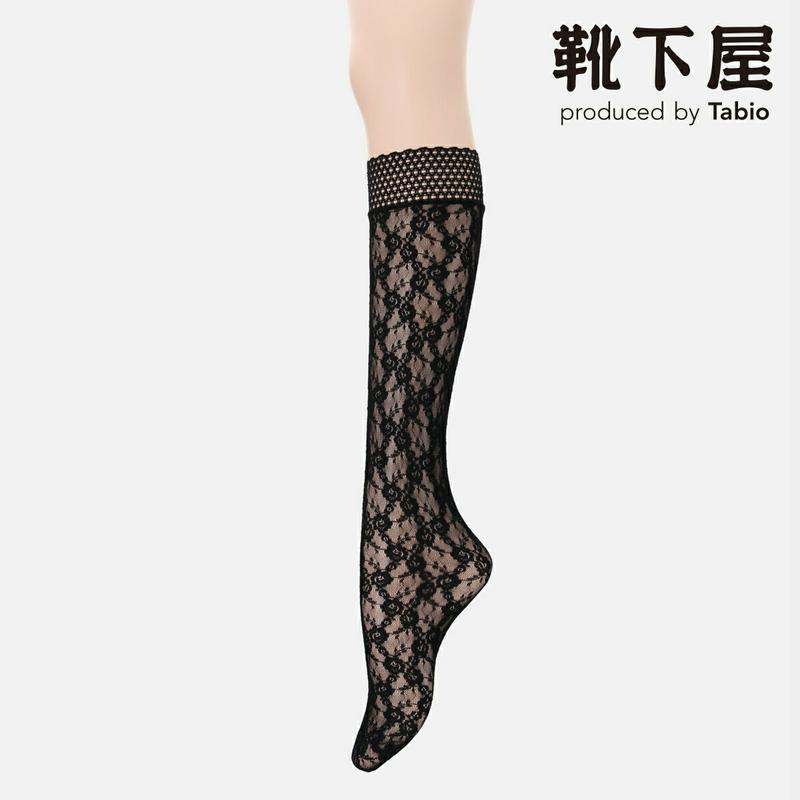 【全品送料無料★〜6/11 23:59迄】【あす楽】【靴下屋】 縫製総レースハイソックス / 靴下 タビオ Tabio くつ下 ハイ レディース 日本製