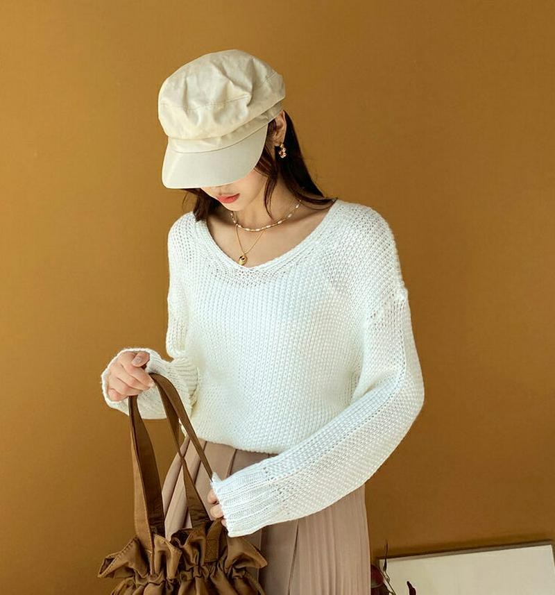【新作10%OFF】2WAYルーズニット・全4色・b60859 レディース【tops】【韓国 ファッション トップス ニット ニ