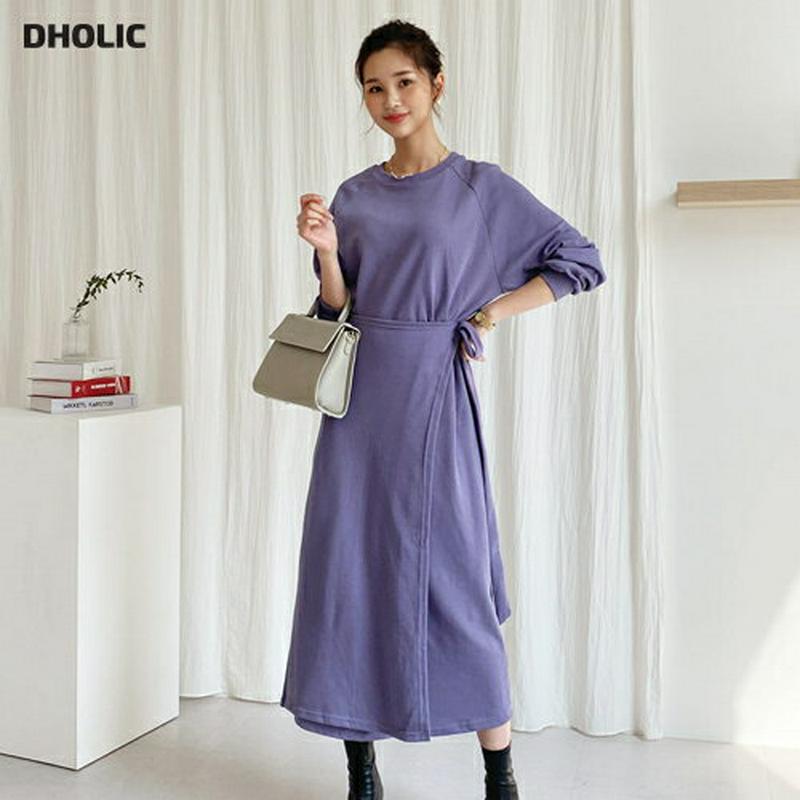 【新作10%OFF】スウェットラップワンピース・全3色・b60866 レディース【ops】【韓国 ファッション ワンピース ロン