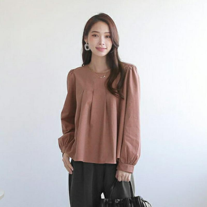 【新作10%OFF】タックパフブラウス・全3色・t64504 レディース【bl】【韓国 ファッション トップス ブラウス パフス