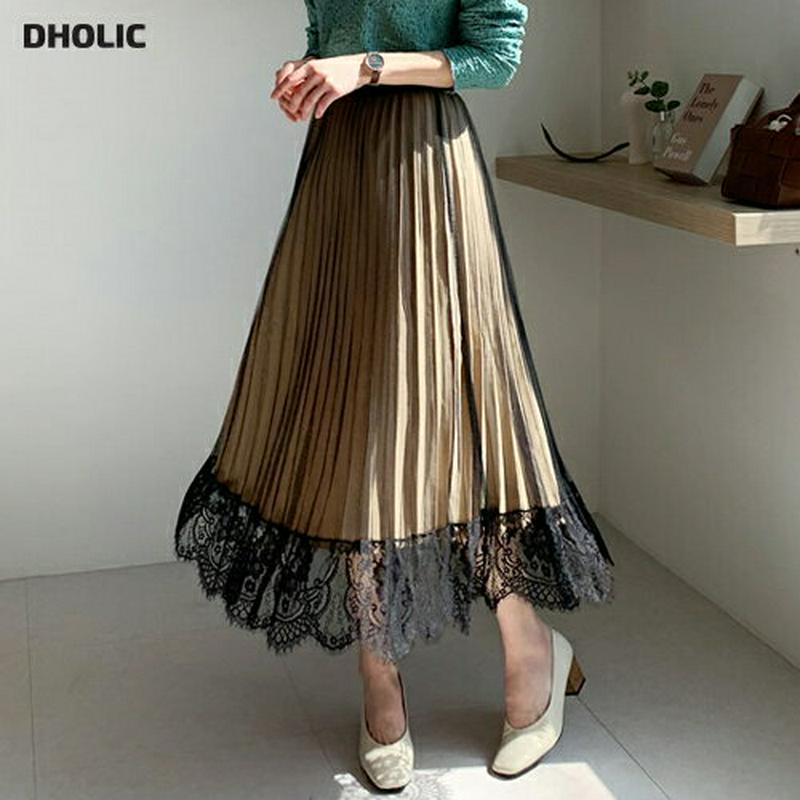 【新作10%OFF】レースリバーシブルスカート・全3色・e60875 レディース【sk】【韓国 ファッション ボトムス スカート