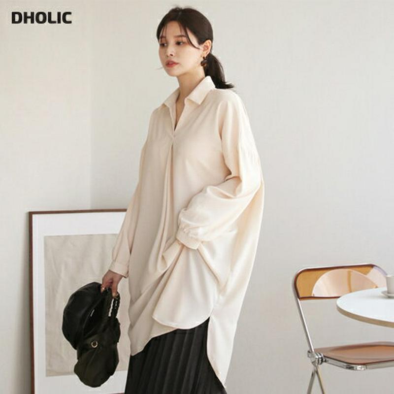 【新作10%OFF】スキッパーシャツワンピース・全2色・b64513 レディース【ops】【韓国 ファッション ワンピース ミデ