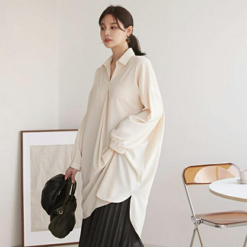 【新作10%OFF】スキッパーシャツワンピース・全2色・b64513 レディース【ops】【韓国 ファッション ワンピース ミデ