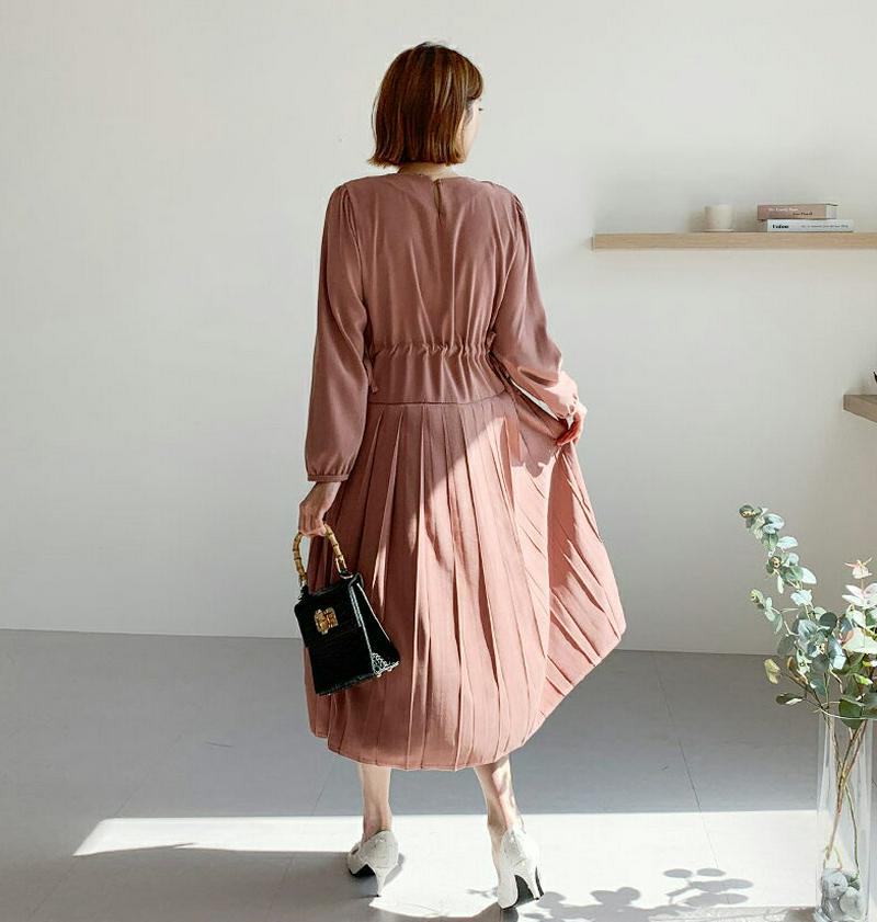 【新作10%OFF】プリーツストリングワンピース・全4色・t60867 レディース【ops】【韓国 ファッション ワンピース ロ