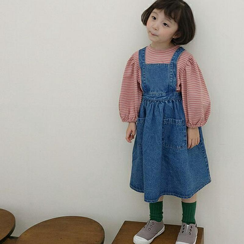 【新作10%OFF】フレアデニムサロペットスカート・u06966 キッズ【3~8才】【ops】【サロペット サロペットスカート 