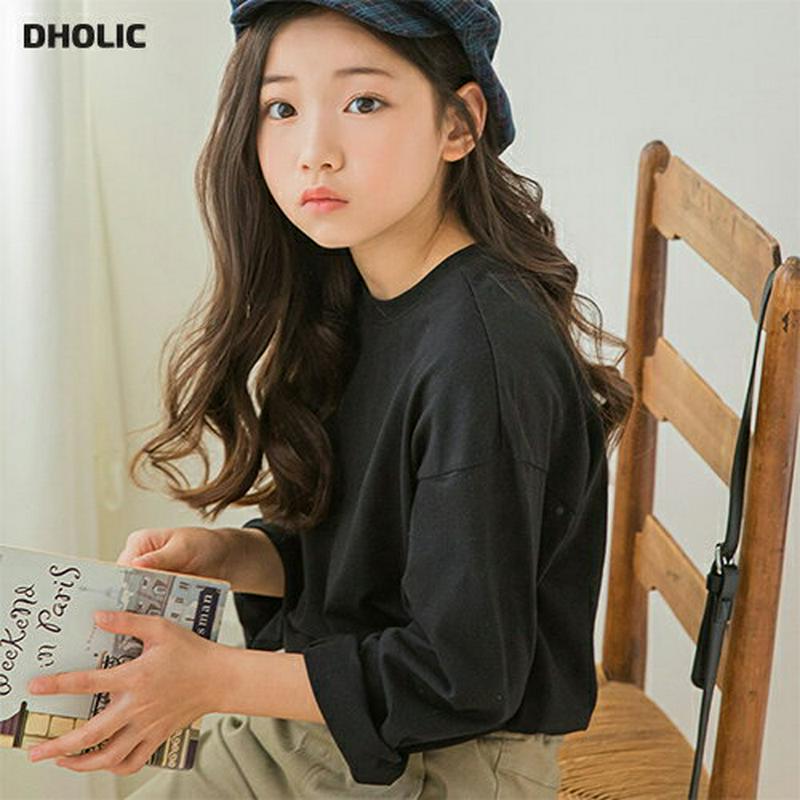 【新作10%OFF】シンプルTシャツ・p006997 キッズ【3~8才】【tops】【トップス 長袖 ロンT 無地 無地T 単色
