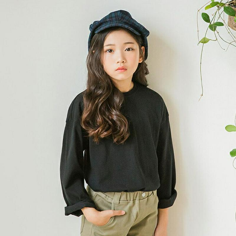 【新作10%OFF】シンプルTシャツ・p006997 キッズ【3~8才】【tops】【トップス 長袖 ロンT 無地 無地T 単色
