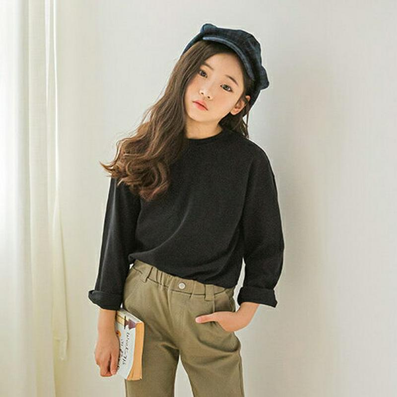 【新作10%OFF】シンプルTシャツ・p006997 キッズ【3~8才】【tops】【トップス 長袖 ロンT 無地 無地T 単色