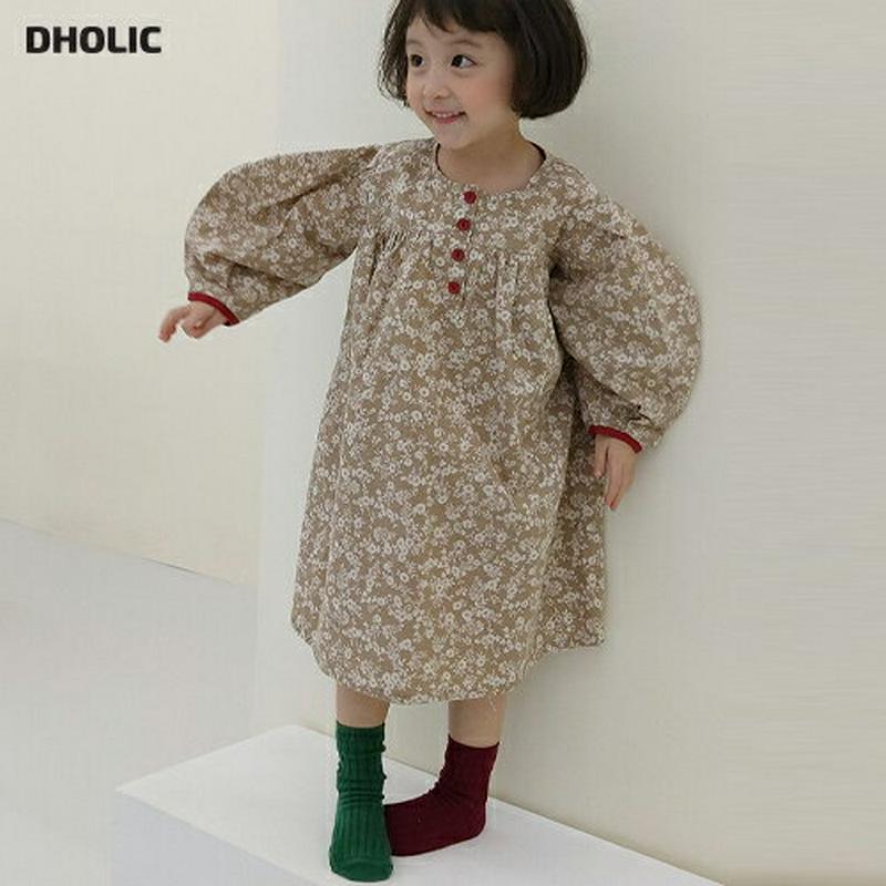 【新作10%OFF】ボリュームスリーブ花柄ワンピース・u06969 キッズ【3~8才】【ops】【ワンピース ロング ロングワン