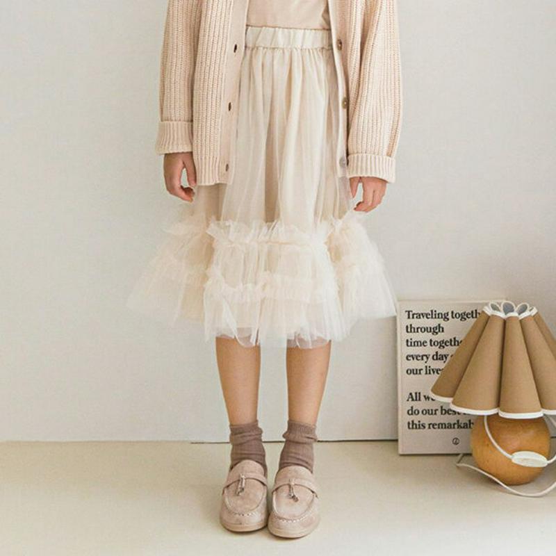 【新作10%OFF】フリルチュールスカート・p007004 キッズ【3~8才】【sk】【スカート ミディ丈 ミディスカート チュ