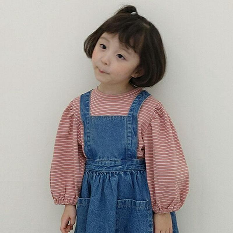 【新作10%OFF】フラワーバルーンボーダーTシャツ・u06950 キッズ【3~8才】【tops】【トップス Tシャツ 長袖 ボ