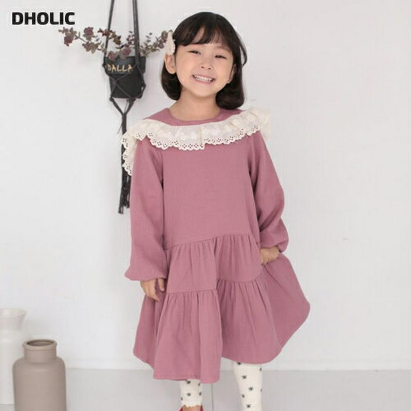 【新作10%OFF】レースフリルネックワンピース・u06814 キッズ【3~8才】【ops】【ワンピース ミディ丈 ミディワンピ