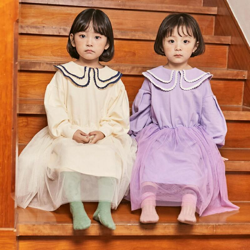 【新作10%OFF】配色ダブルカラーワンピース・u06829 キッズ【3~8才】【ops】【ワンピース ロング ロングワンピース