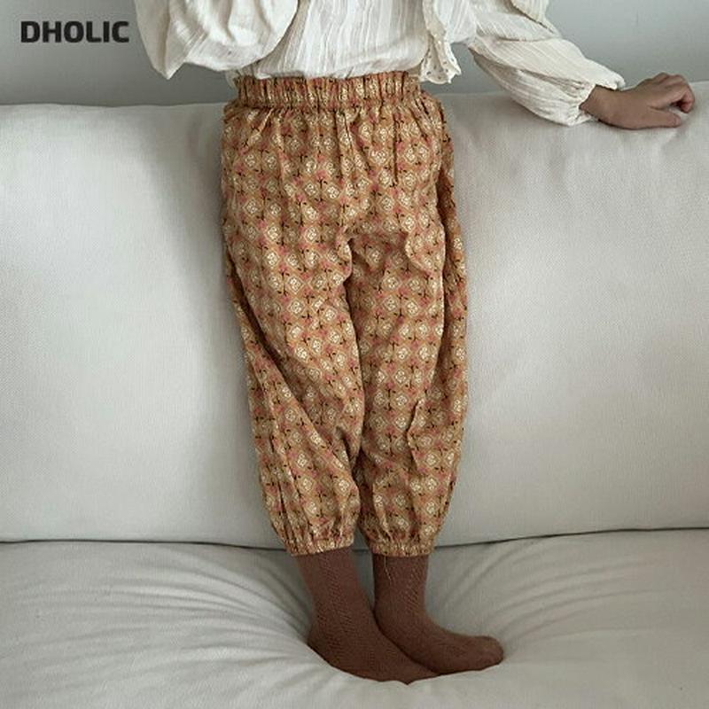 【新作10%OFF】ゴムバンドヘム花柄パンツ・u06193 キッズ【3~8才】【pt】【パンツ ズボン ボトムス ウエストゴム 