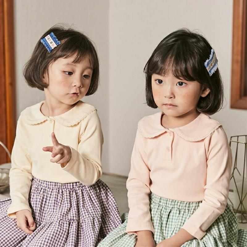 【新作10%OFF】ラウンドカラーボタンTシャツ・u06831 キッズ【3~8才】【tops】【トップス Tシャツ 長袖 ラウン