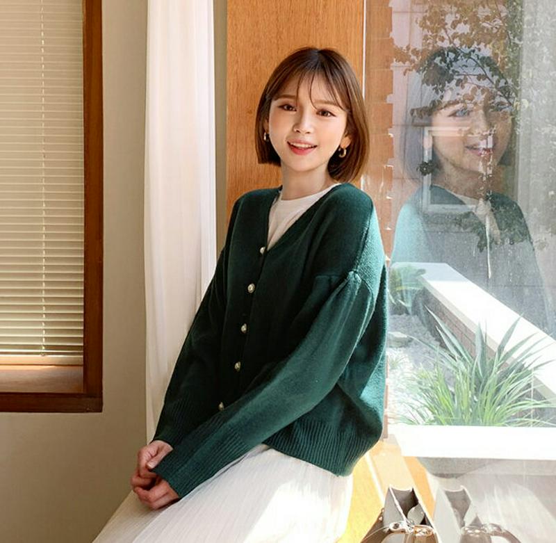 パールボタンカーディガン・全3色・b61177 レディース【cd】【韓国 ファッション カーディガン カーデ ニットカーディガン