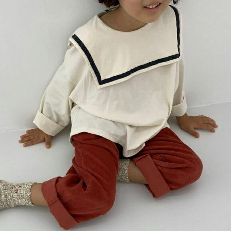 セーラーカラーTシャツ・u05820 キッズ【3~8才】【tops】【トップス Tシャツ 長袖 セーラーカラー セーラー ロンT
