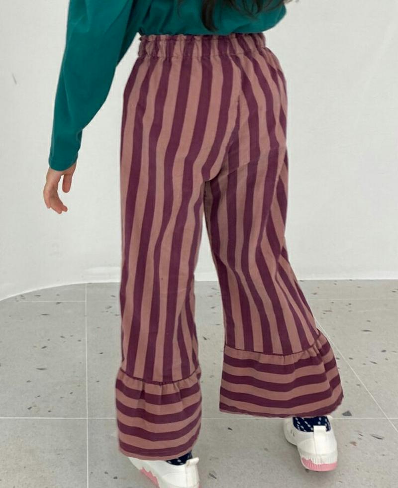 フレアストライプパンツ・u05801 キッズ【3~8才】【pt】【パンツ ズボン ロングパンツ 長ズボン ストライプ 柄 フレア