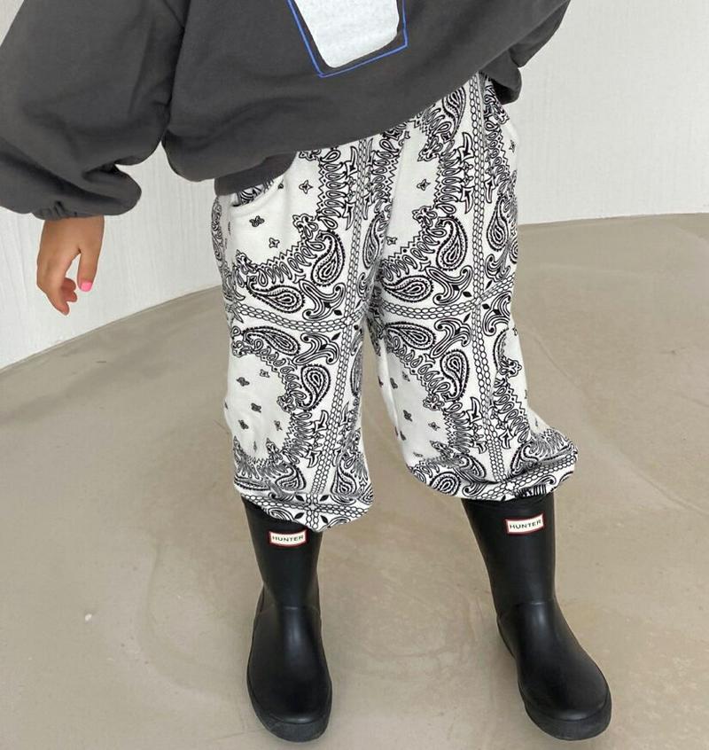 ペイズリーワイドパンツ・u05799 キッズ【3~8才】【pt】【パンツ ズボン ロングパンツ 長ズボン ペイズリー 柄 ワイド
