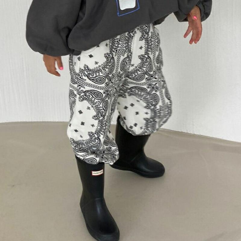 ペイズリーワイドパンツ・u05799 キッズ【3~8才】【pt】【パンツ ズボン ロングパンツ 長ズボン ペイズリー 柄 ワイド