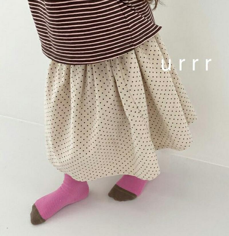 小粒ドットフレアスカート・u05780 キッズ【3~8才】【sk】【スカート ロング ロングスカート フレア フレアスート ドッ