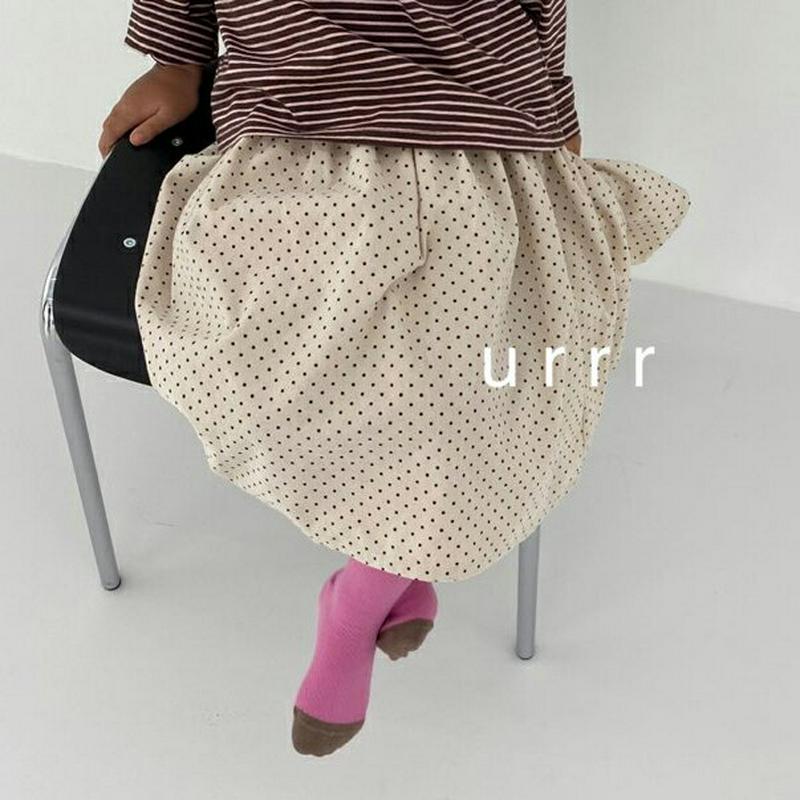 小粒ドットフレアスカート・u05780 キッズ【3~8才】【sk】【スカート ロング ロングスカート フレア フレアスート ドッ