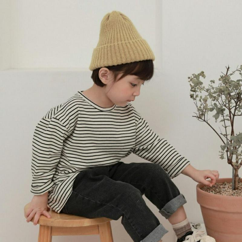 ボーダーTシャツ・u05923 キッズ【3~8才】【tops】【トップス Tシャツ 長袖 ロンT ボーダー 柄 カジュアル　ラフ
