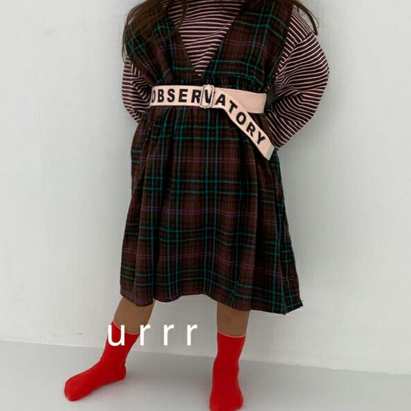 チェックノースリワンピース・u05806 キッズ【3~8才】【ops】【ワンピース ミディ丈 ミディワンピース スリーブレス ノ