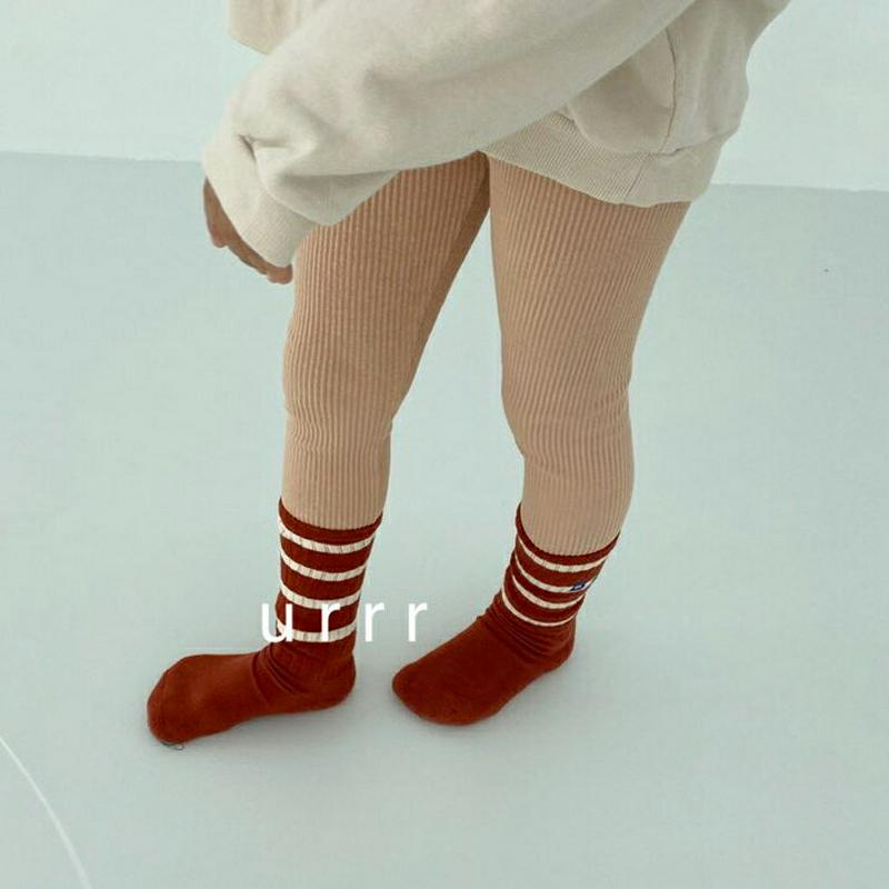 リブレギンス・u05802 キッズ【3~8才】【pt】【レギンス パンツ ズボン　ロゴ カジュアル リブ リブレギンス リブパン