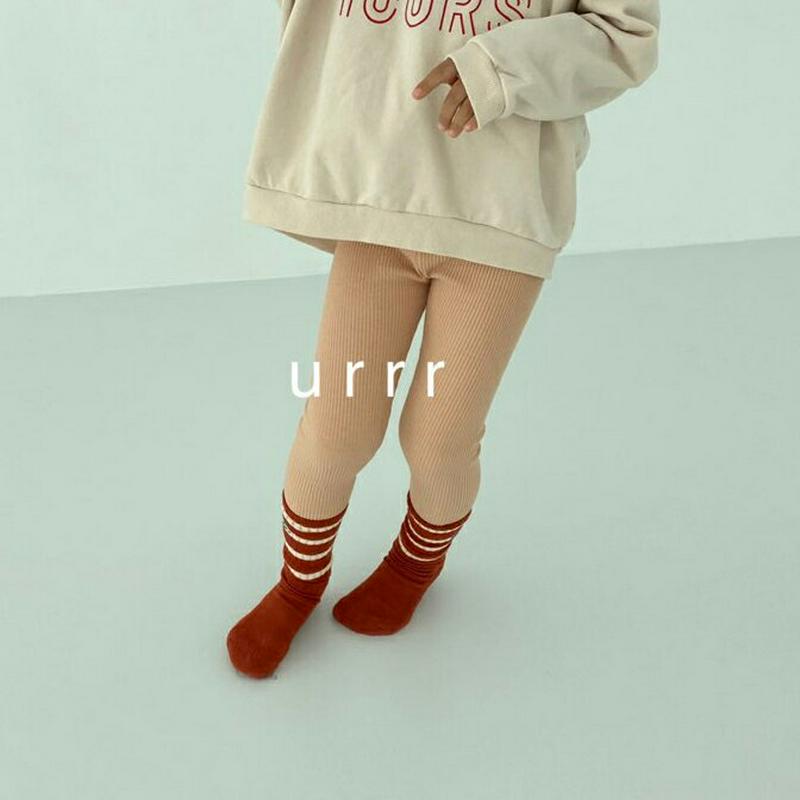 リブレギンス・u05802 キッズ【3~8才】【pt】【レギンス パンツ ズボン　ロゴ カジュアル リブ リブレギンス リブパン
