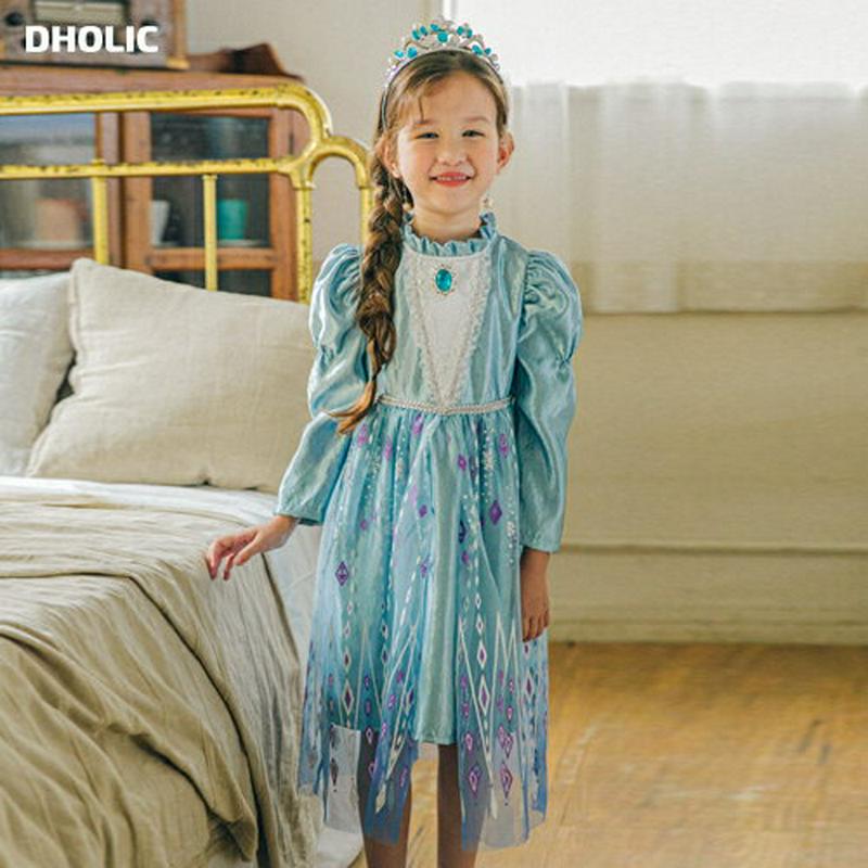 プリンセス風ワンピース・u06712 キッズ【3~8才】【ops】【ワンピース ミディ丈 ミディワンピース 長袖 可愛い かわい