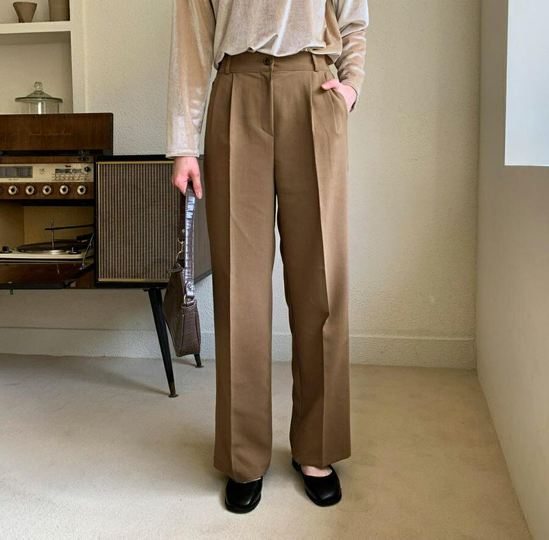 バックゴムツータックパンツ・全3色・t61168 レディース【pt】【韓国 ファッション ボトムス ズボン パンツ ロングパンツ